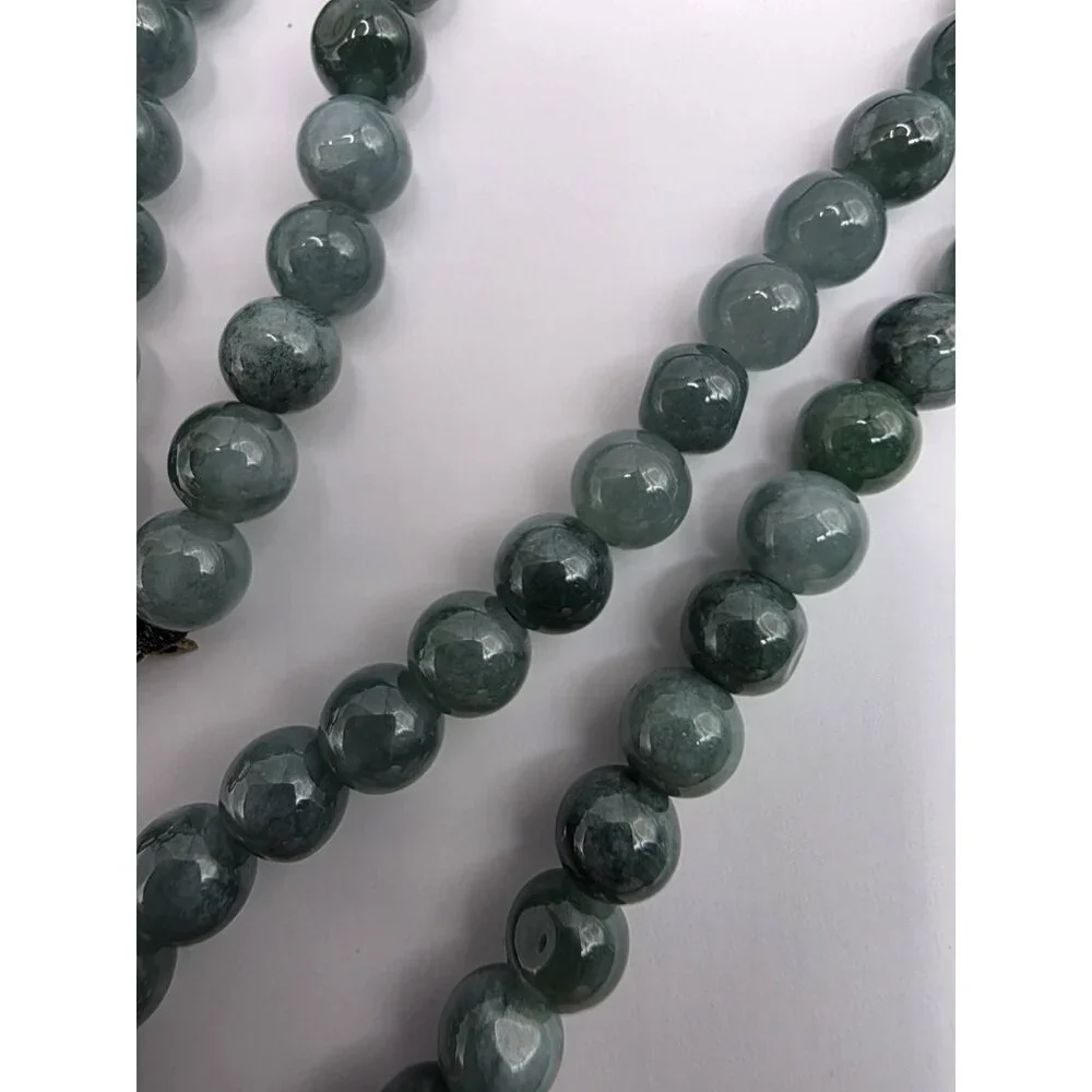 Grade A Jadeite Jade Green Round 3.8mm Beads‎ Necklace 16